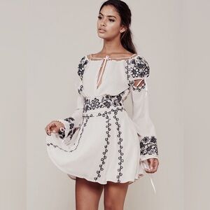 For Love & Lemons Niccola Mini Dress Blush MEDIUM